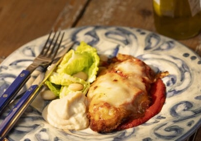 Chicken parmesan med bönhummus och mozzarella - Galbani