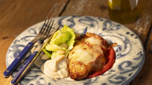 Chicken parmesan med bönhummus och mozzarella - Galbani